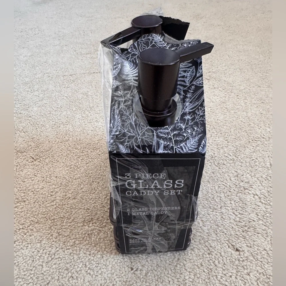 Glass Dispenser Caddy Set